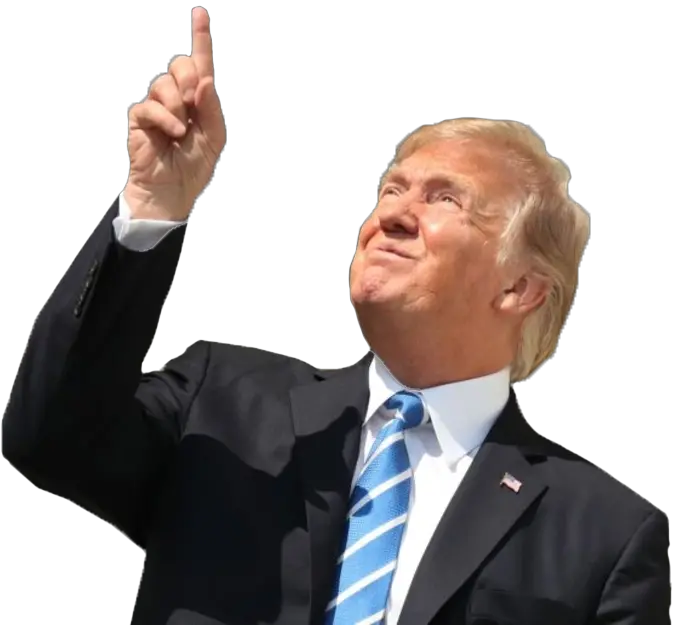 Trump Pointing While Staring Trump Pointing At Eclipse Png Trump Transparent Background