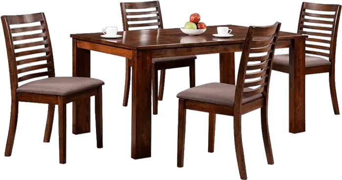 4 Seater Dining Set With Slatted Chair Dining Table Images Png Wood Table Png