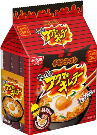 Nissin Akuma No Kimuraa Spicy Chicken Ramen Instant Noodles 3 Servings Nissin Spicy Chicken Ramen Png Ramen Noodles Png