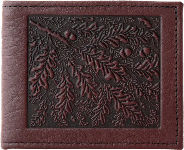 Oberon Design Leather Menu0027s Wallet Oak Leaves Mat Png Oak Leaf Icon