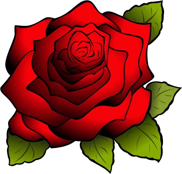 Red Flower Clipart Rose Outline Gambar Bunga Mawar Kartun Png Rose Outline Png