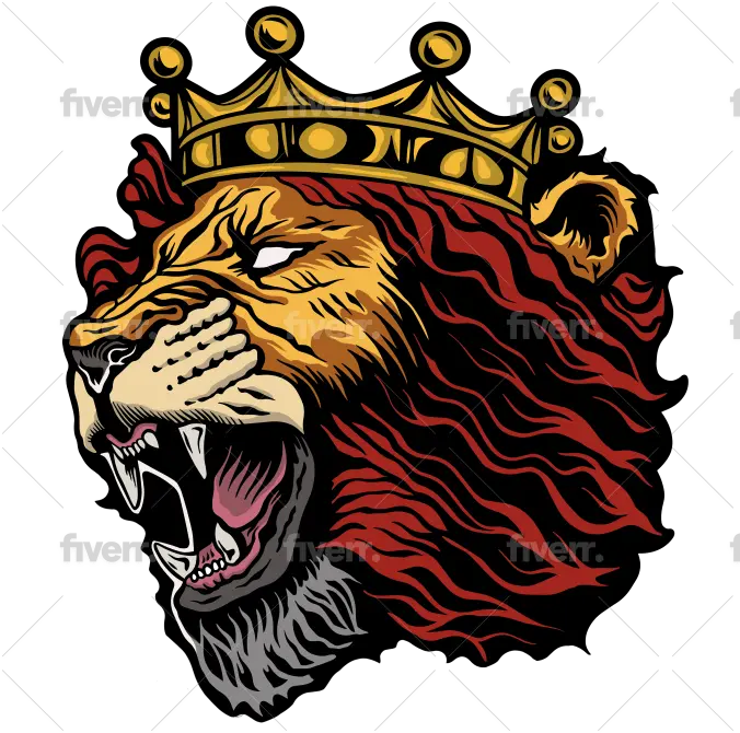 Design A Creative Vintage Retro Animal Logo Illustration Aggression Png Lion Crown Icon