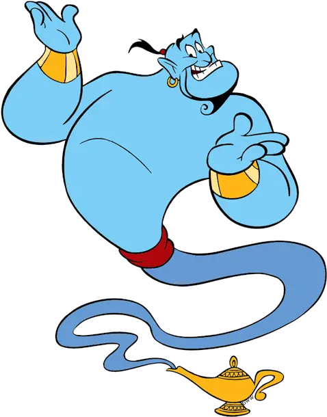 Genie And Genie Coming Out Of Lamp Png Aladdin Lamp Png