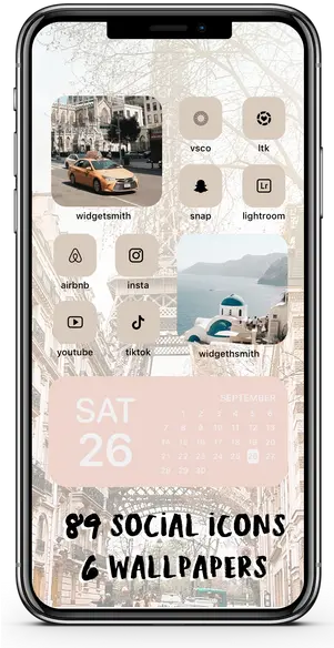 Warm City Icon Theme Social Wallpaper Expansion Pack Ios14 City Widget Theme Png Mobile App Icon Mockup