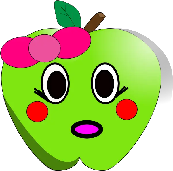 How To Set Use Shy Little Apple Icon Png Full Size Cute Green Apple Clip Art Apple Icon Size