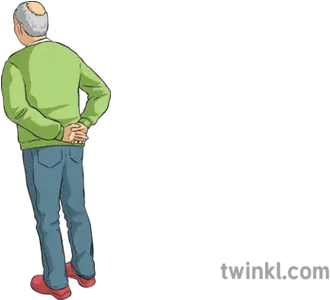 Older Man Standing Back View Spag Children In Need Classic Man Standing Back View Illustration Png Person Standing Png