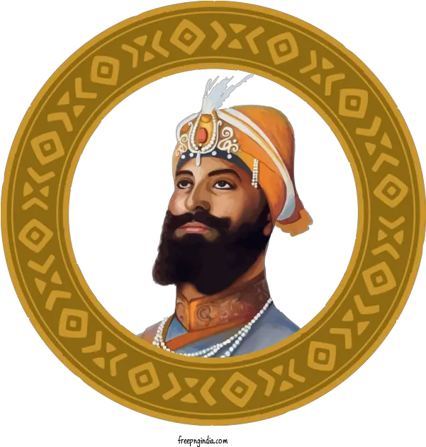 Guru Gobind Singh Jayanti Label Moustache Turban For Govind Guru Gobind Singh Jayanti Png Mustache Icon Copy And Paste