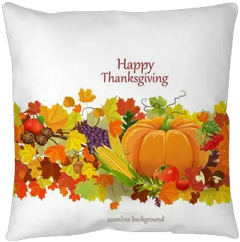 Happy Thanksgiving Day Celebration Flyer Seamless Border Throw Pillow U2022 Pixers We Live To Change Menu Example For Dinner Png Thanksgiving Border Png