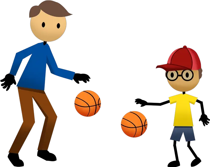 Download Free Png Banner Black And White Stock Of Kids Basketball Dribble Clipart Kids Playing Png