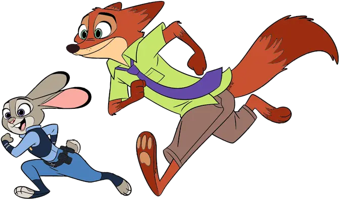 Library Of Nick Wilde Picture Freeuse Judy Hopps And Nick Wilde Run Png Zootopia Png