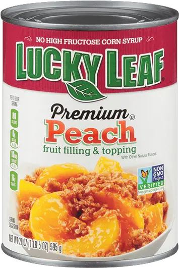 Premium Peach Fruit Filling U0026 Topping Lucky Leaf Canned Peach Pie Filling Png Peach Transparent