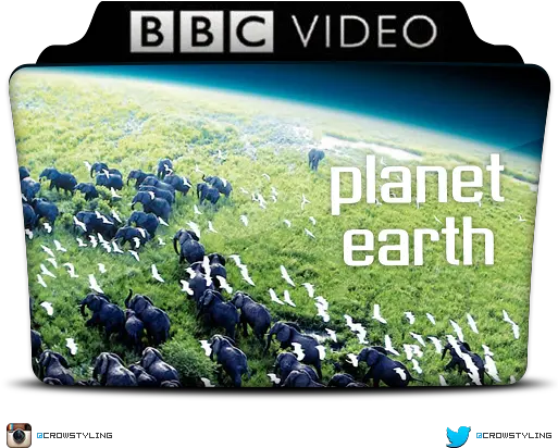 Folder Icons By Crowstyling Crowstyling Crowstyling Planet Earth Tv Show Poster Png Green Folder Icon