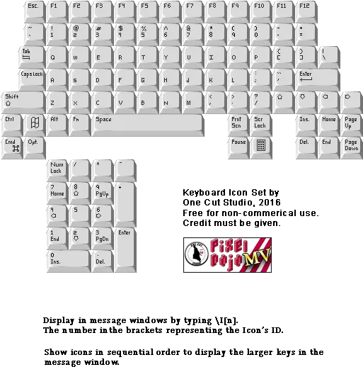 Ocsu0027 High Quality Free Mv Resources Mv Rpg Maker Central Rpg Maker Icon Set Keyboard Png Rpg Icon Pack