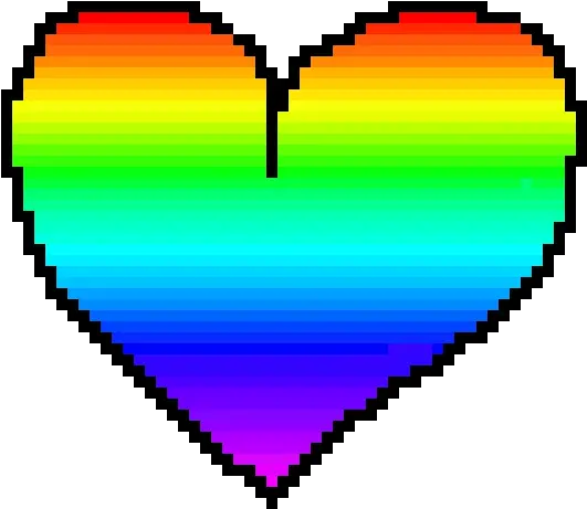 Rainbow Heart Thing Rainbow Pixel Heart Png Rainbow Heart Png