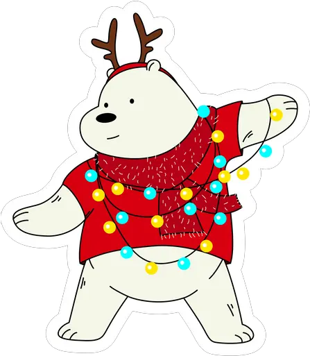 We Bare Bears Ice Bear Christmas Mood Sticker We Bare Bears Christmas Transparent Png Ice Bear Icon