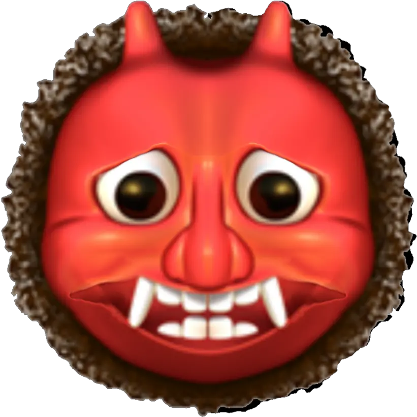 Emoji Oni Devil Demon Iosemoji Vampire Mask Evil Red Iphone Ogre Emoji Png Oni Mask Png
