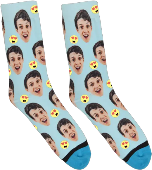 Custom Heart Eyes Socks Calzini Con La Faccia Png Heart Eyes Png