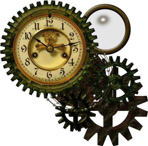 Download Hd Steampunk Clock Png Image Black And White Engranajes De 50 Dientes Vintage Clock Png