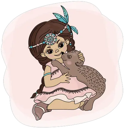 Premium Pocahontas Love Indian Princess Bear Illustration Download In Png U0026 Vector Format