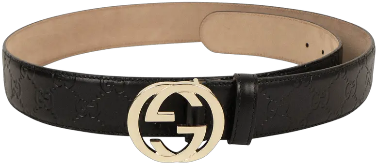 Gucci Leather Signature Belt Black Solid Png Gucci Belt Png
