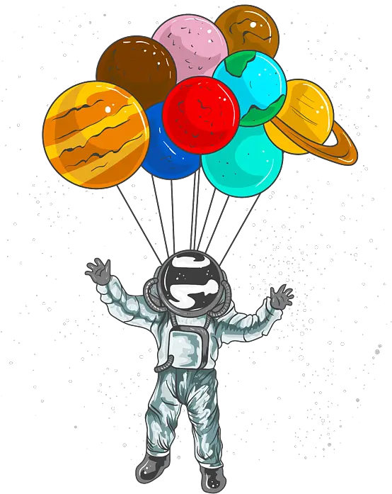 Astronaut In Space Flying With Planet Balloon Png Story Album Icon Wiyh A Flying Ballon Android