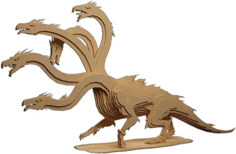 Wooden Hydra Figurine Transparent Png Stickpng 5 Headed Hydra Hydra Png