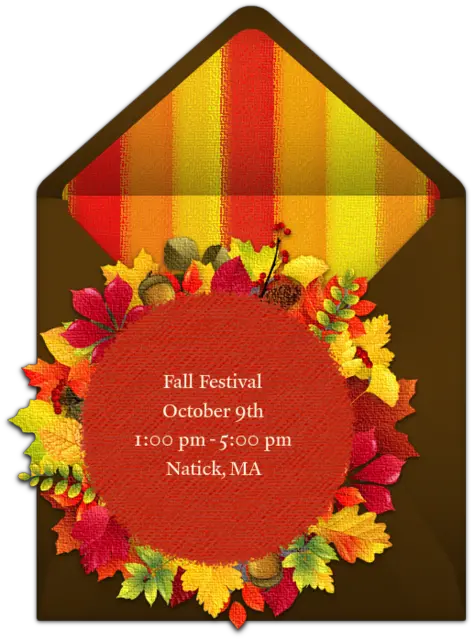 Download Hd Leaf Wreath Online Invitation Greeting Card Greeting Card Png Leaf Wreath Png