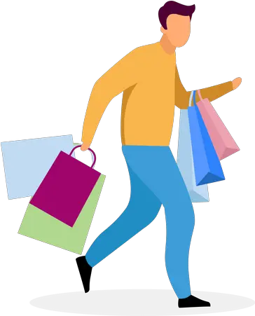 Best Premium Man With Shopping Cart Illustration Download In Shopper Vector Png People Shopping Icon