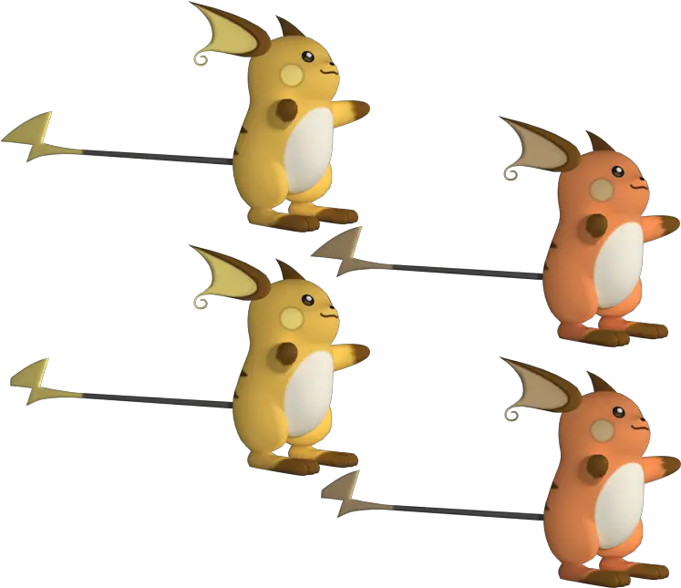 3ds Alolan Raichu 3d Model Png Raichu Png