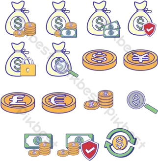 Money Icon Set Png Images Ai Free Download Pikbest Money Bag Diet Icon