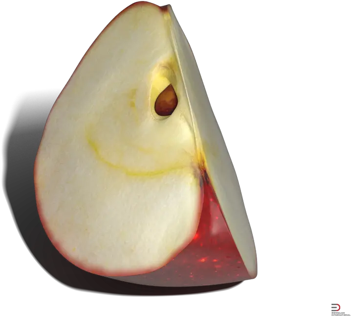 Red Apple Slice 3d Model Cgstudio Pear Png Apple Slice Png