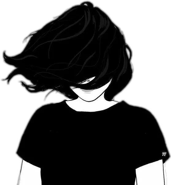 Download Hd Girl Silhouette Tumblr Png Transparent Image Sad Girl Outline Tumblr Png