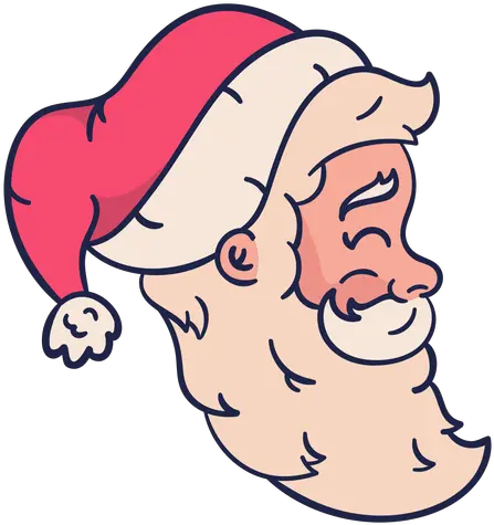 Profile Vintage Santa Head Transparent Png U0026 Svg Vector File Santa Head In Profile Santa Hat And Beard Png