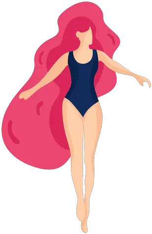 Girl Women Swimsuit Bathing Suit Hair Flat Transparent Png Traje De Baño En Png One Piece Transparent