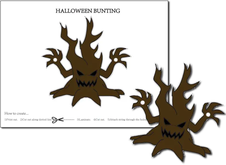 Printable Halloween Bunting Tree Fellowes Emblem Png Spooky Tree Png