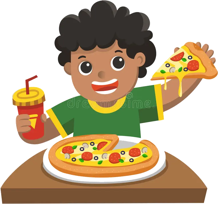Person Eating Png Transparent Kids Eating Pizza Clipart Eating Png