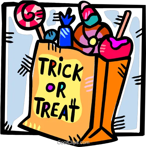 Bag Halloween Candies Royalty Free Vector Clip Art Trick Trick Or Treat Candy Bag Png Candy Clipart Png
