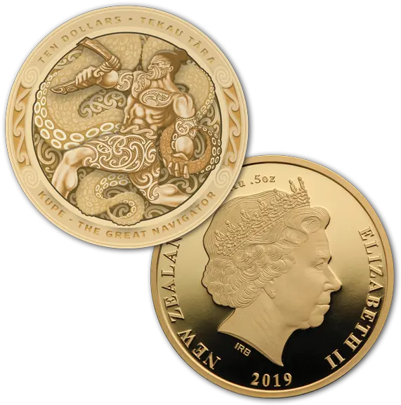 2019 Kupe The Great Navigator Gold Coin Set New Zealand Money New Zealand 2019 Coins Png Coin Transparent