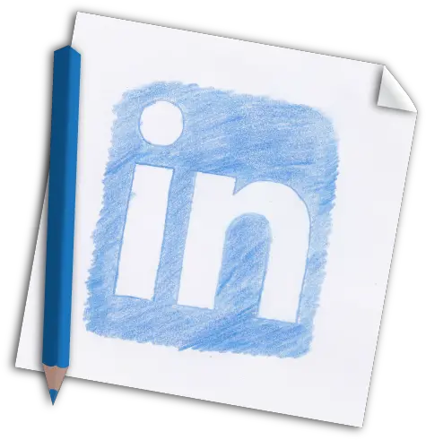 In Linked Linkedin Color Pencil Colour Hand Drawn Horizontal Png Linkedin Png Icon