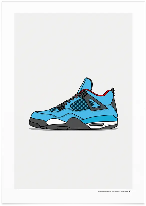 Jordan 4 X Travis Scott Cactus Jack In 2020 Sneakers Travis Scott Jordan 4 Drawing Png Travis Scott Png