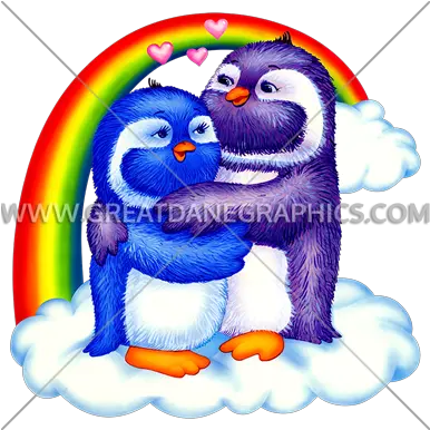 Rainbow Penguin Love Birds Production Ready Artwork For T Cartoon Png Love Birds Png