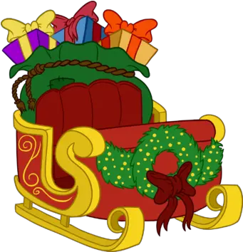 Santas Sleigh Front Of Sleigh Png Santa Sleigh Png