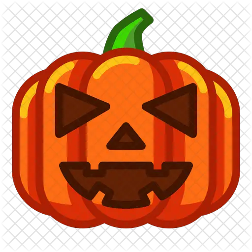 Scary Pumpkin Emoji Icon Of Colored Png