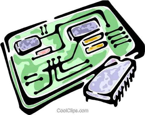 Circuit Board And A Computer Chip Royalty Free Vector Clip Vector Clipart Circuit Board Art Png Circuit Board Png