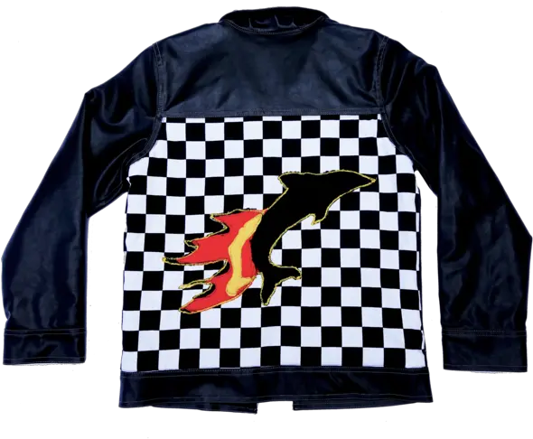 Wave Racer Jacket One Of A Kind Small Yellow And White Squares Png Fire Spark Png