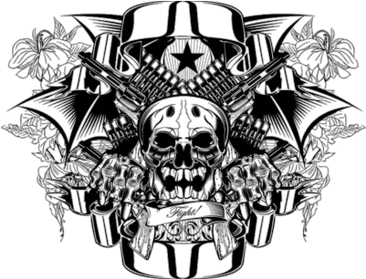 Skull With Banner Tattoo Vetor Para Silk Screen Png Chest Tattoo Png