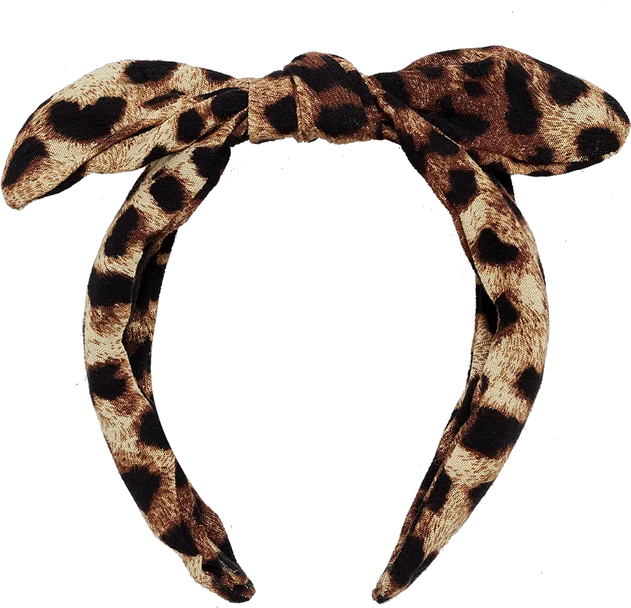 Bow Headband In Leopard Scarf Png Headband Png