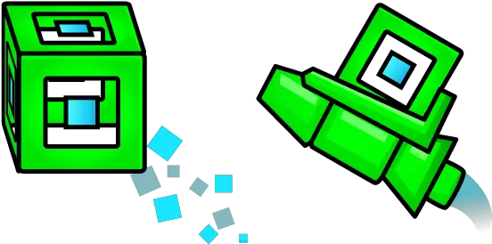 Geometry Dash 3d Player Cube And Ship Geometry Dash 3d Png Geometry Dash Icon Kit