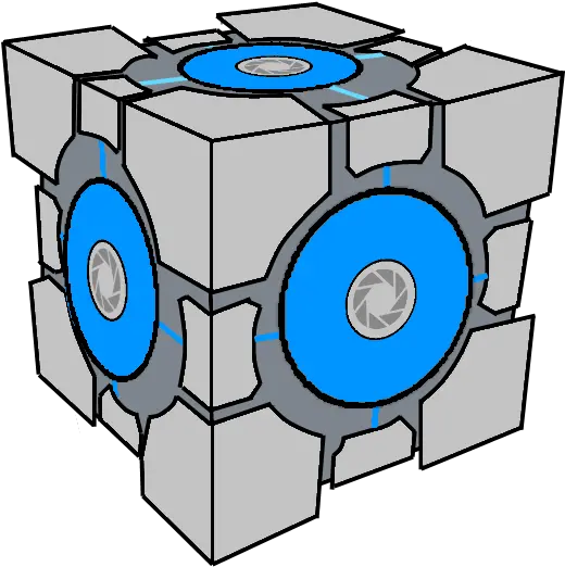 Aperture Weighted Storage Cube Portal By Pseudospeed Aperture Science Portal 2 Companion Cube Png Portal 2 Logo Png