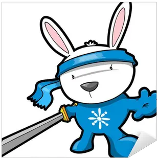 Sticker Cute Bunny Rabbit Ninja Vector Pixersus Rabbit Png Kawaii Bunny Icon